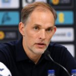 Thomas Tuchel reageert als bondscoach van Engeland na de zege tegen Panama