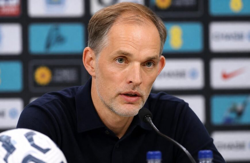 Thomas Tuchel reageert als bondscoach van Engeland na de zege tegen Panama