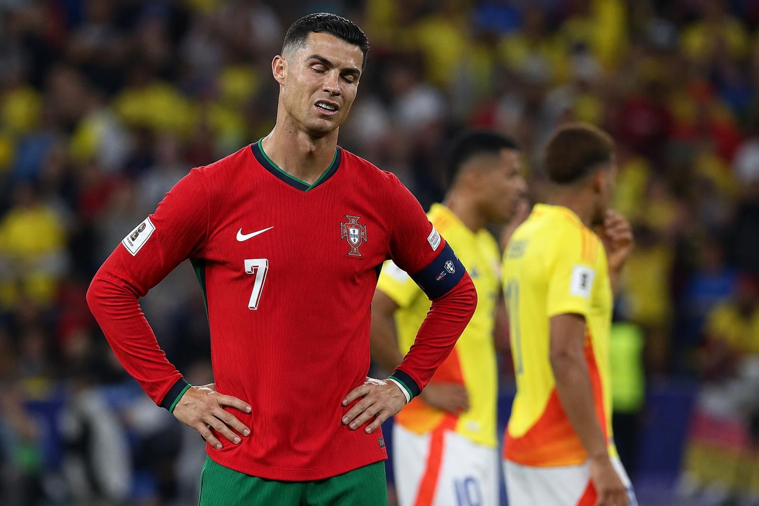 Cristiano Ronaldo tijdens een gespannen WK-wedstrijd voor Portugal