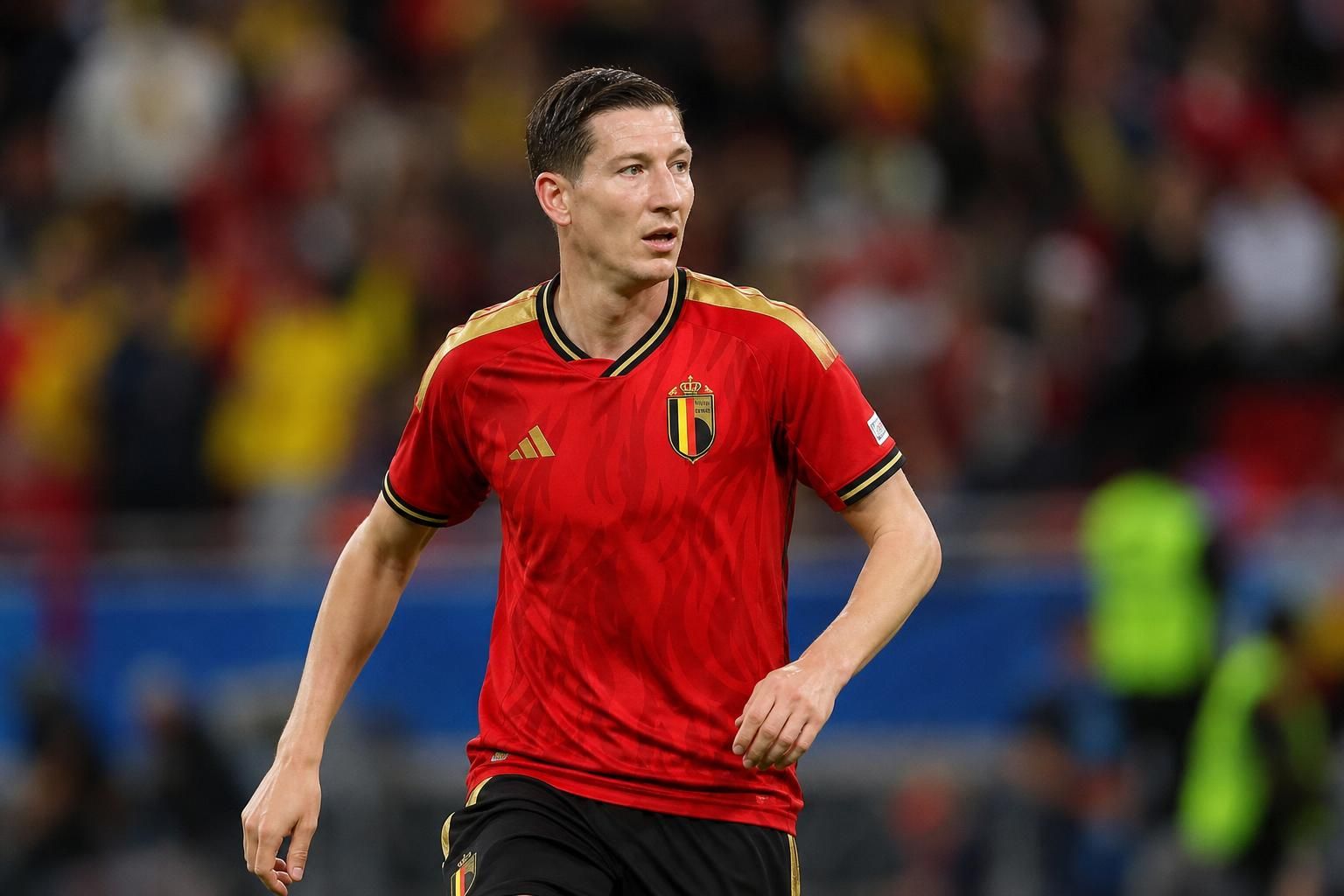 Hans Vanaken in actie voor de Rode Duivels tijdens het WK 2026