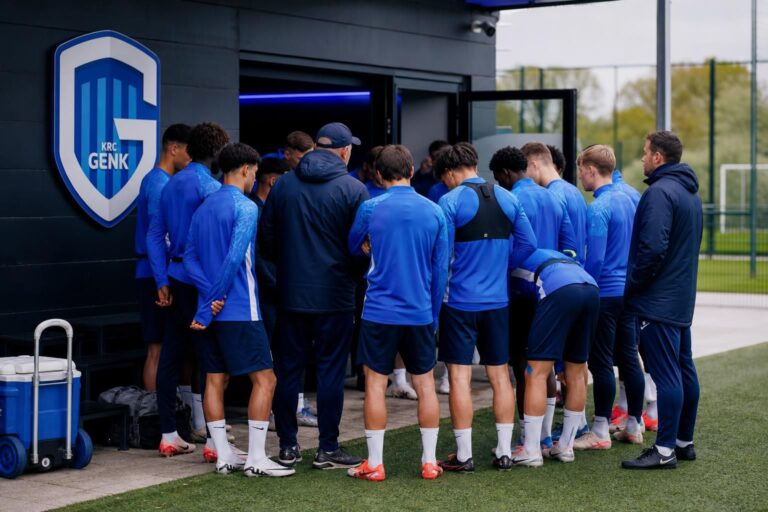 Gefocuste voorbereidingssfeer bij KRC Genk zonder herkenbare gezichten