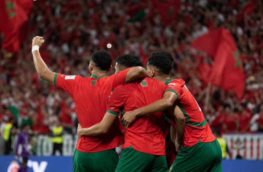 Marokko viert een doelpunt op het WK, passend bij de doorbraak van Ismael Saibari.