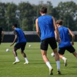 Spelers van Club Brugge tijdens de voorbereiding op het nieuwe seizoen