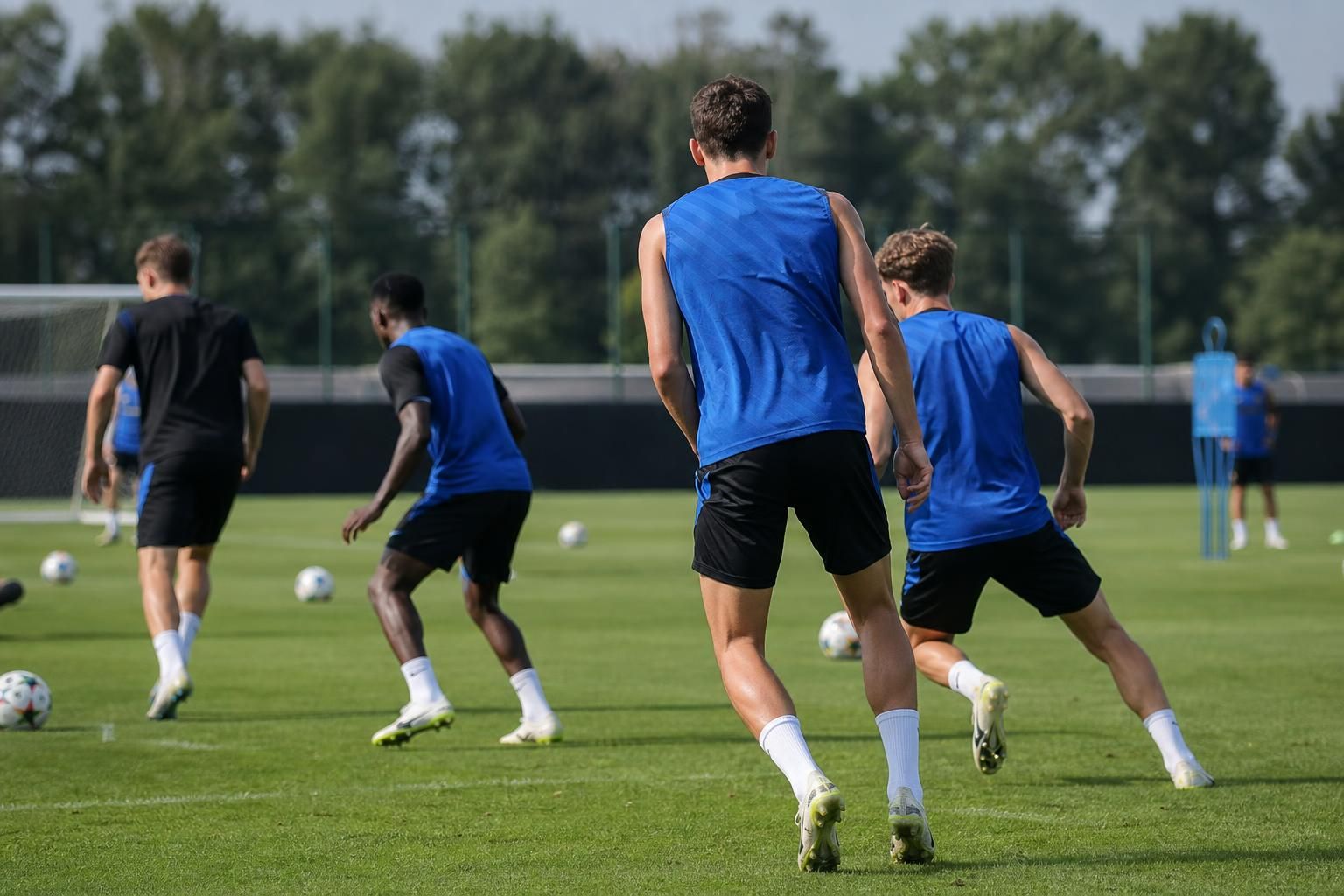 Spelers van Club Brugge tijdens de voorbereiding op het nieuwe seizoen