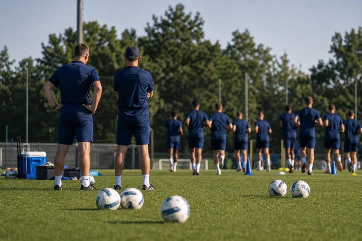 Trainingscontext bij KRC Genk tijdens een zomer met transferdruk