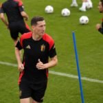 Hans Vanaken tijdens een trainingsmoment bij de Rode Duivels.