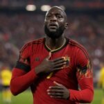 Romelu Lukaku tijdens een wedstrijd van de Rode Duivels in aanloop naar het WK