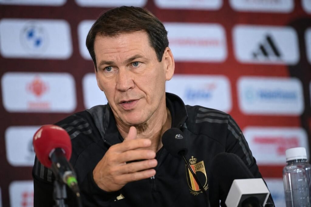 Rudi Garcia tijdens een persmoment bij de Rode Duivels.
