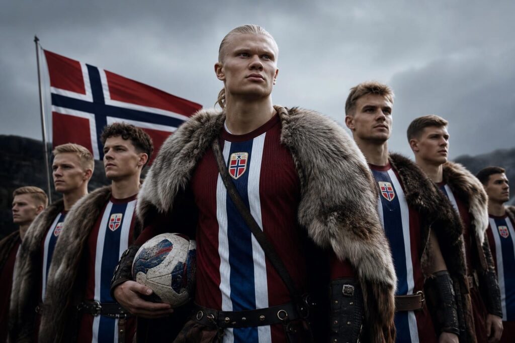 Erling Haaland en Noorwegen zetten hun Vikingidentiteit in de kijker richting WK 2026