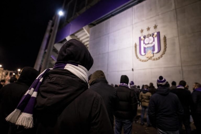 Gespannen supporterssfeer rond Lotto Park van RSC Anderlecht