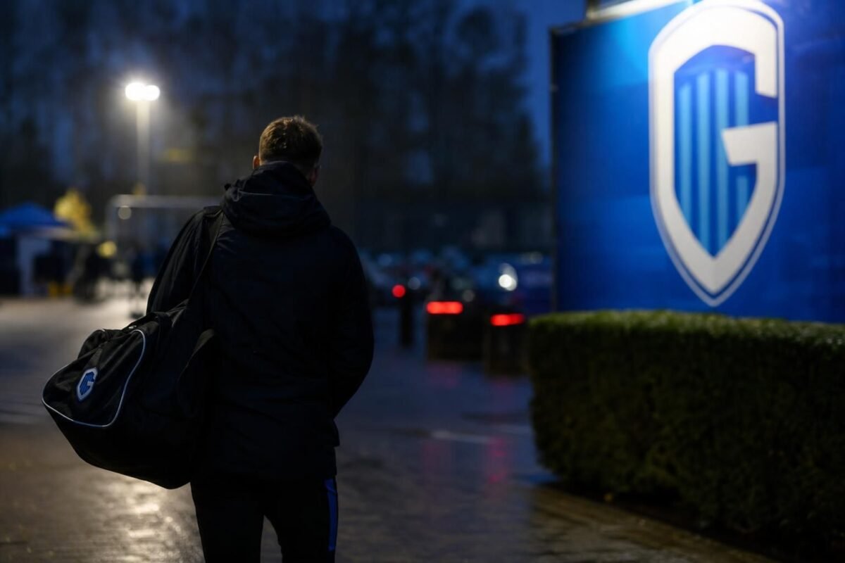 Sfeerbeeld van KRC Genk in een transfercontext rond vertrekkende doelman Brent Stevens