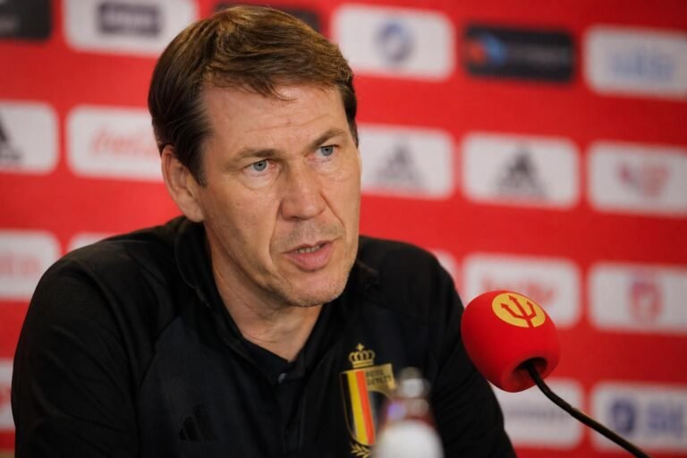Rudi Garcia tijdens een persmoment van de Rode Duivels