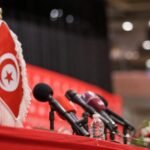 Persmoment van Tunesië in aanloop naar het duel met de Rode Duivels