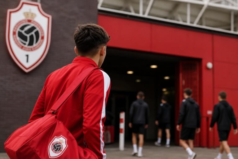 Sfeerbeeld rond de Young Reds van Royal Antwerp FC na de komst van Esin Topbag