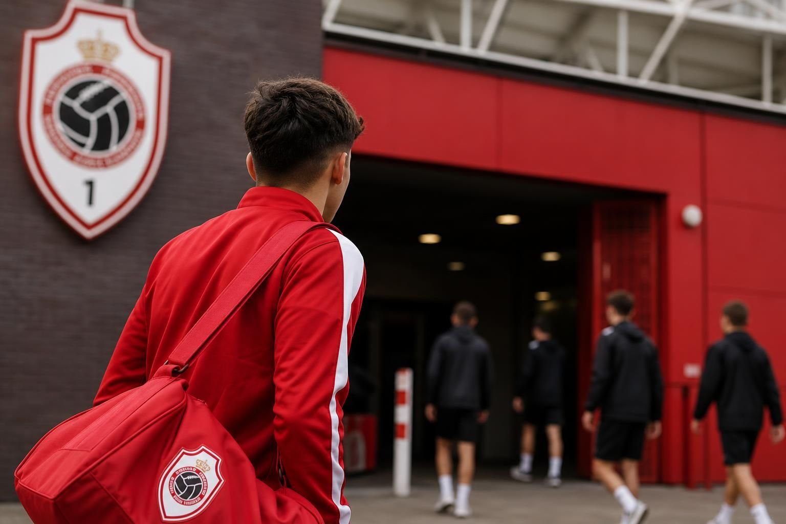 Sfeerbeeld rond de Young Reds van Royal Antwerp FC na de komst van Esin Topbag