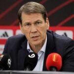 Rudi Garcia tijdens een persmoment bij de Rode Duivels.