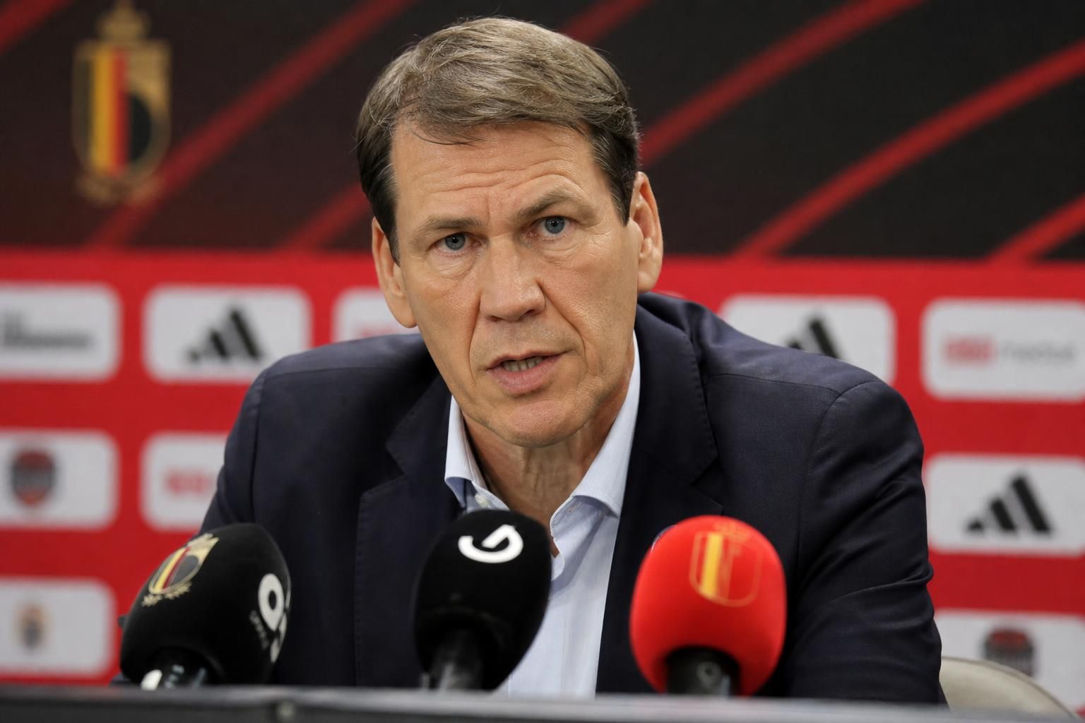 Rudi Garcia tijdens een persmoment bij de Rode Duivels.