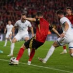 Rode Duivels in actie tijdens een uitzwaaimatch richting het WK
