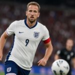 Harry Kane in actie tijdens de Engelse WK-voorbereidingswedstrijd tegen Nieuw-Zeeland