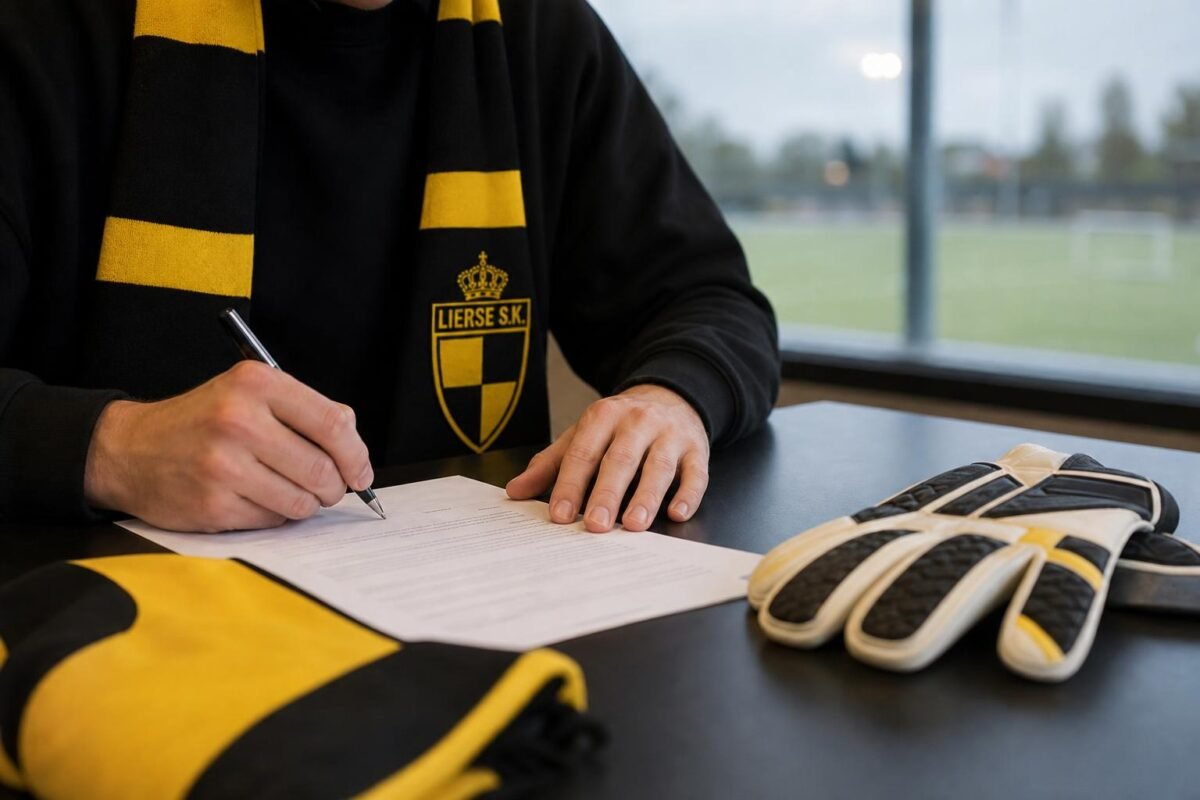 Geel-zwarte voetbalsfeer rond een contractverlenging van een jonge doelman bij Lierse SK