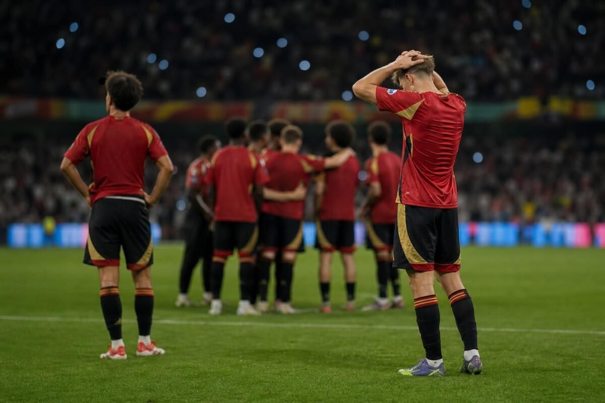 Belgische U17 na de EK-finale tegen Italië