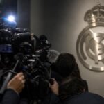 Persmoment rond Real Madrid na de verkiezingsoverwinning van Florentino Pérez