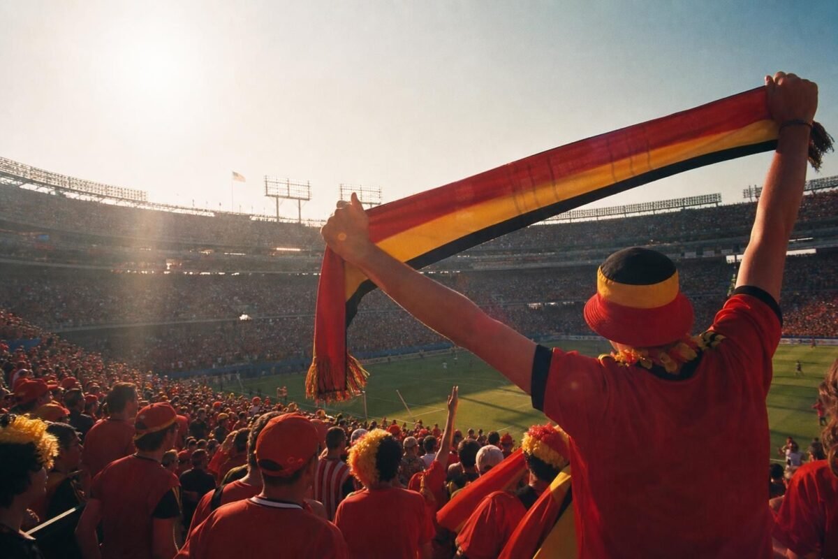 Sfeerbeeld rond de Rode Duivels op een WK-stadion in de Verenigde Staten