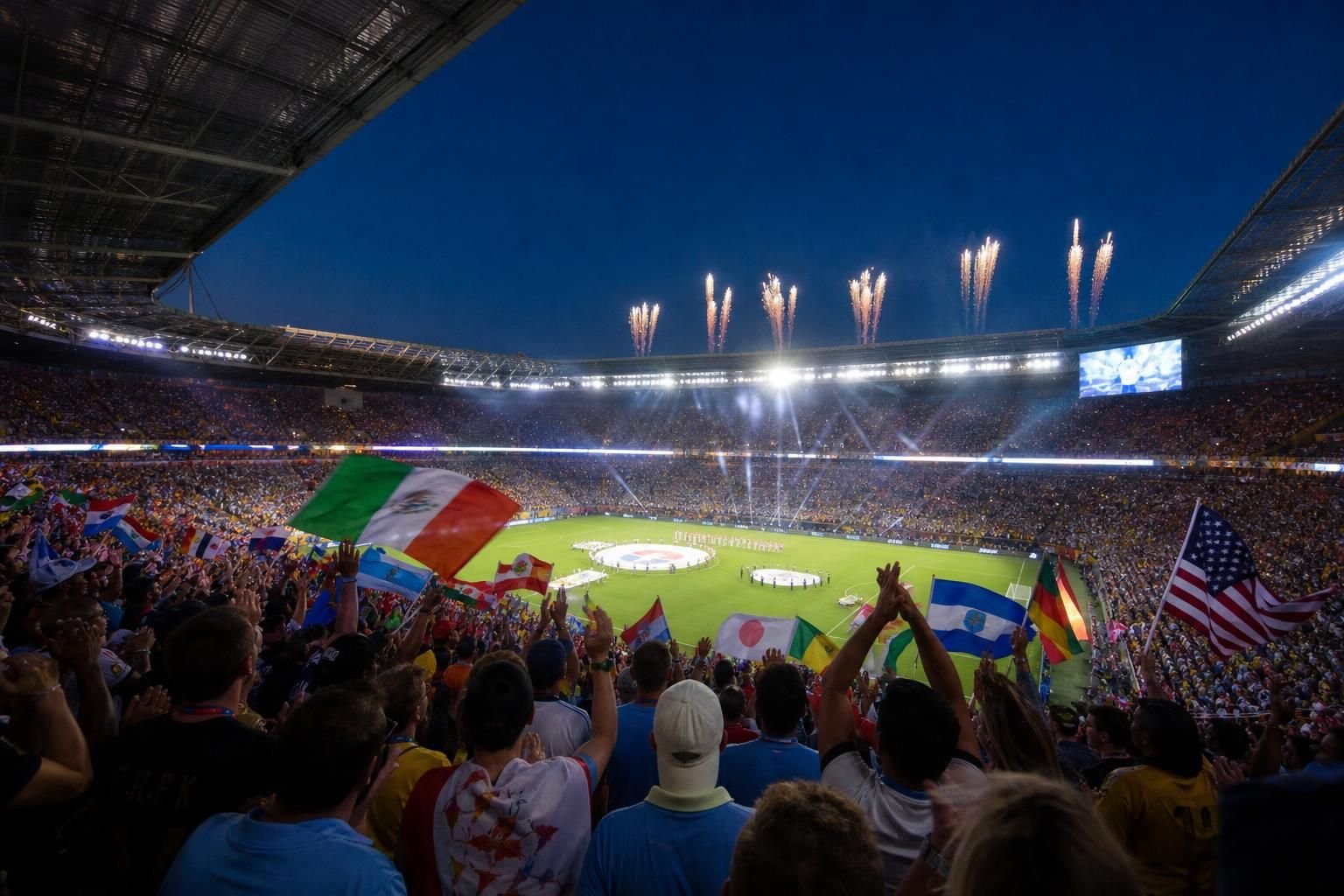 Stadionsfeer rond de finale van het WK 2026 in New Jersey