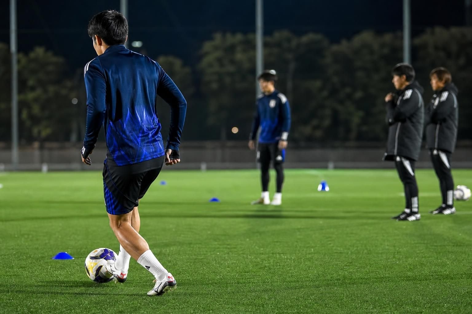 Japanse nationale ploeg tijdens een gespannen training richting de WK-opener