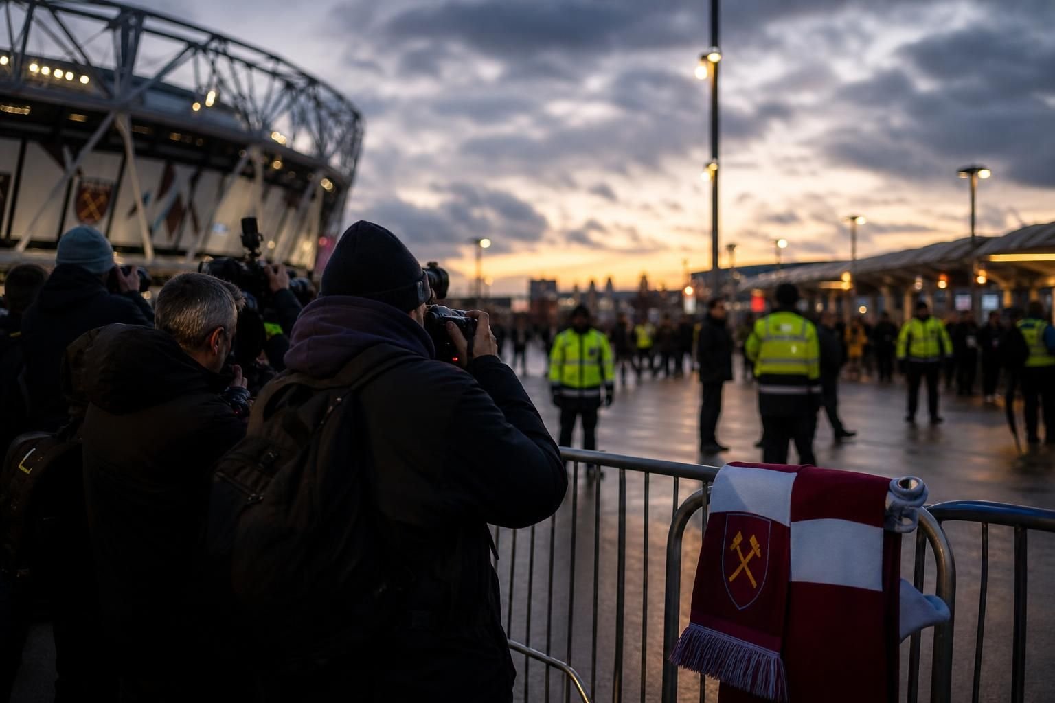 Transfersfeer rond West Ham United bij een stadion zonder herkenbare gezichten