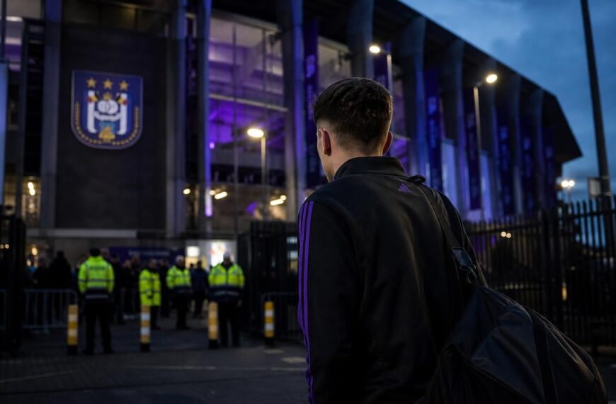 Transfercontext rond RSC Anderlecht bij het stadion zonder herkenbare gezichten