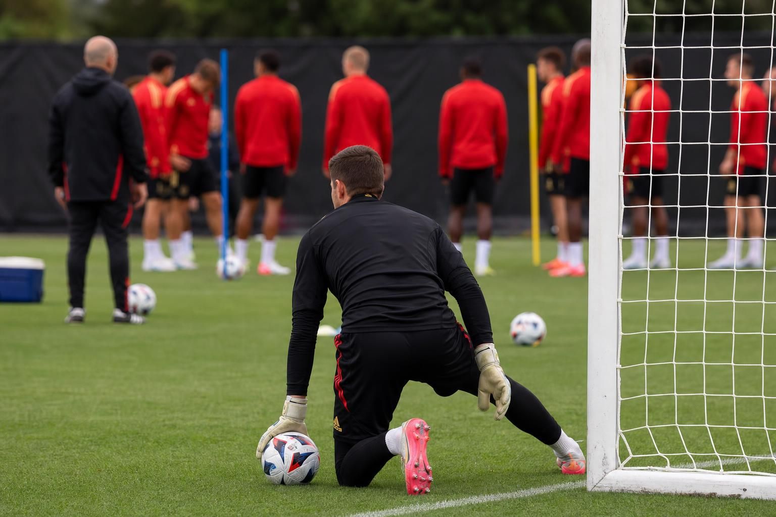 Rode Duivels werken een doelmannentraining af in Seattle