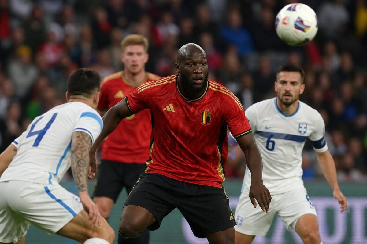 Romelu Lukaku in aanvalsactie bij de Rode Duivels