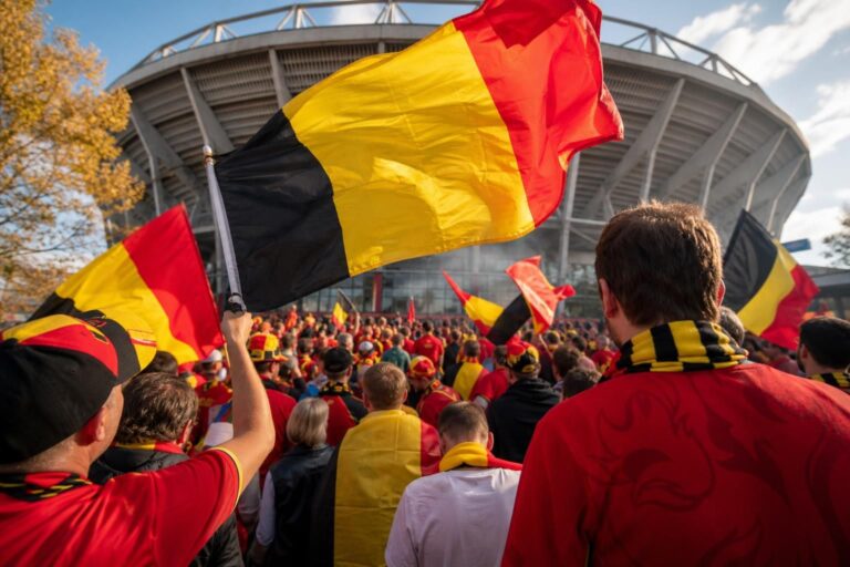 Belgische supporters in driekleurige WK-sfeer voor de Rode Duivels