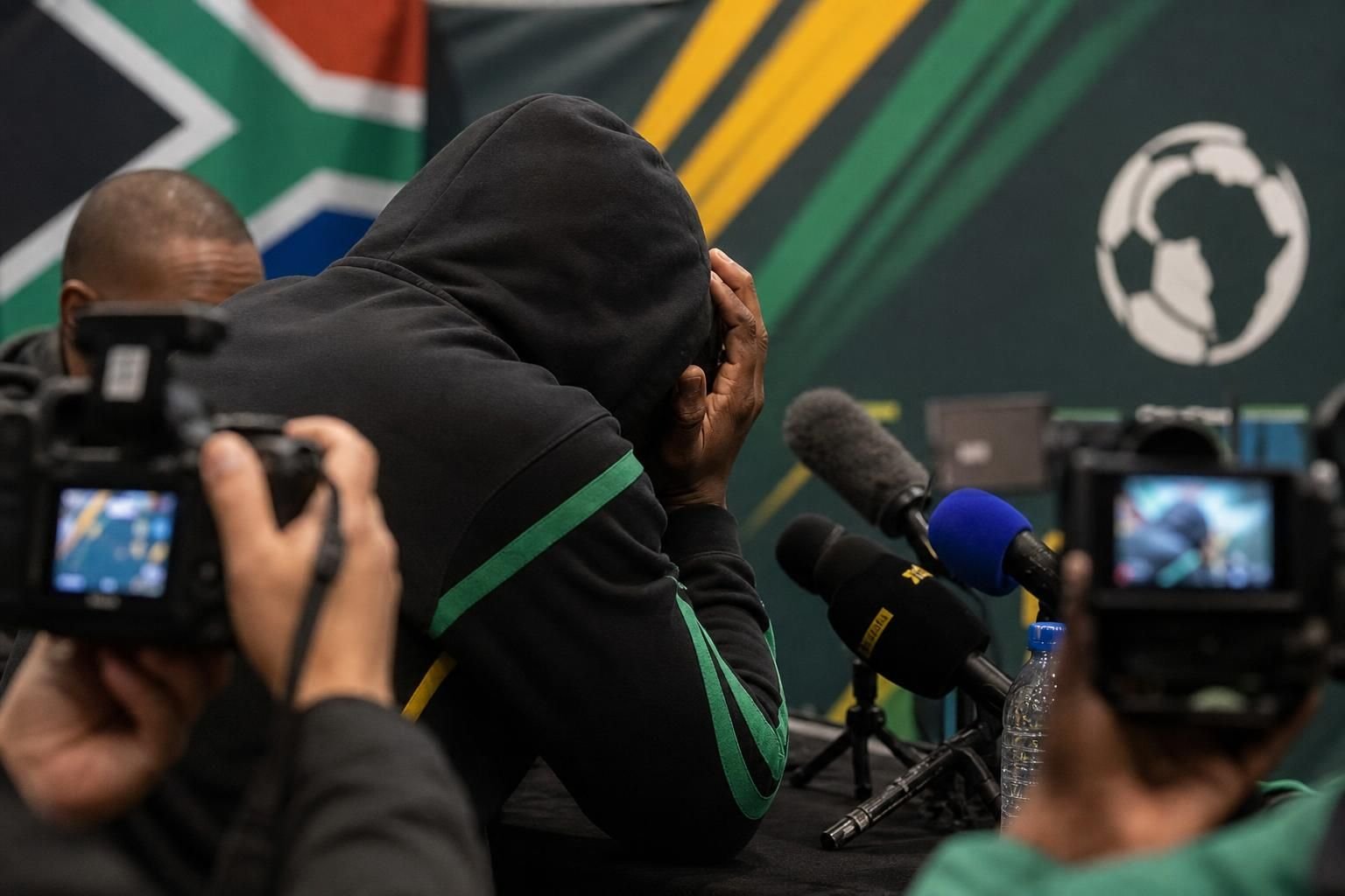 Persmoment rond Zuid-Afrika na pijnlijke WK-start tegen Mexico