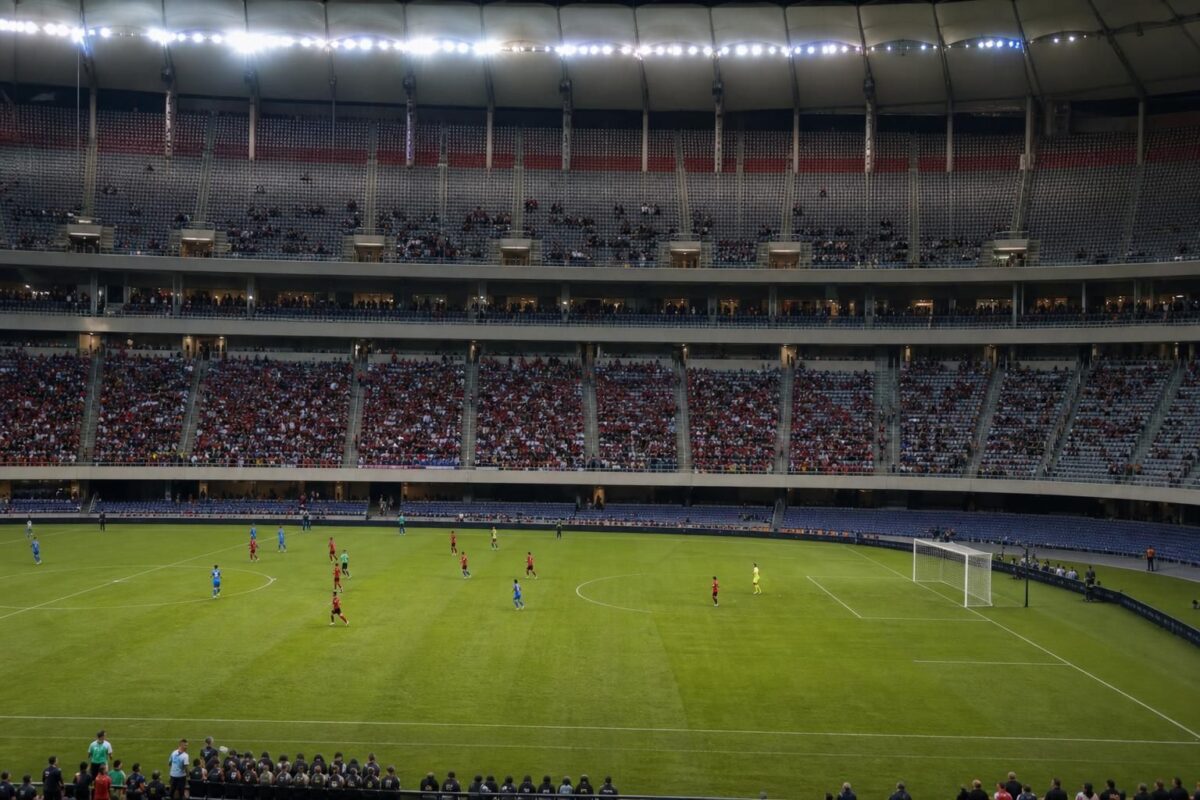 Lege zitjes in een WK-stadion tijdens de discussie over ticketprijzen en officiële bezoekerscijfers