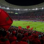 Marokkaanse WK-sfeer in het stadion voor de wedstrijd tegen Brazilië