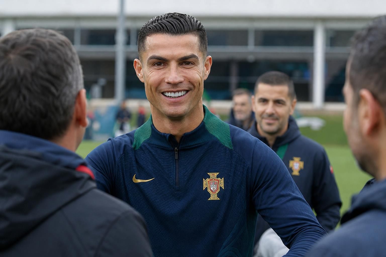 Cristiano Ronaldo tijdens een trainingsmoment met Portugal
