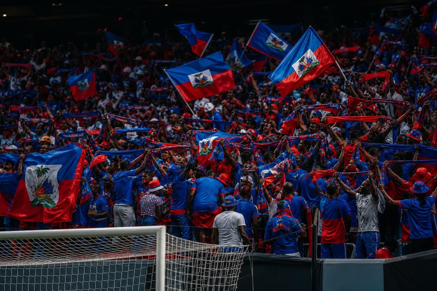 Haïtiaanse supporters zorgen voor WK-sfeer in een vol stadion