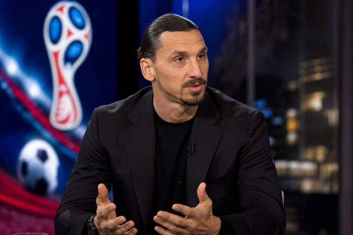 Zlatan Ibrahimovic tijdens een voetbalmoment rond het WK