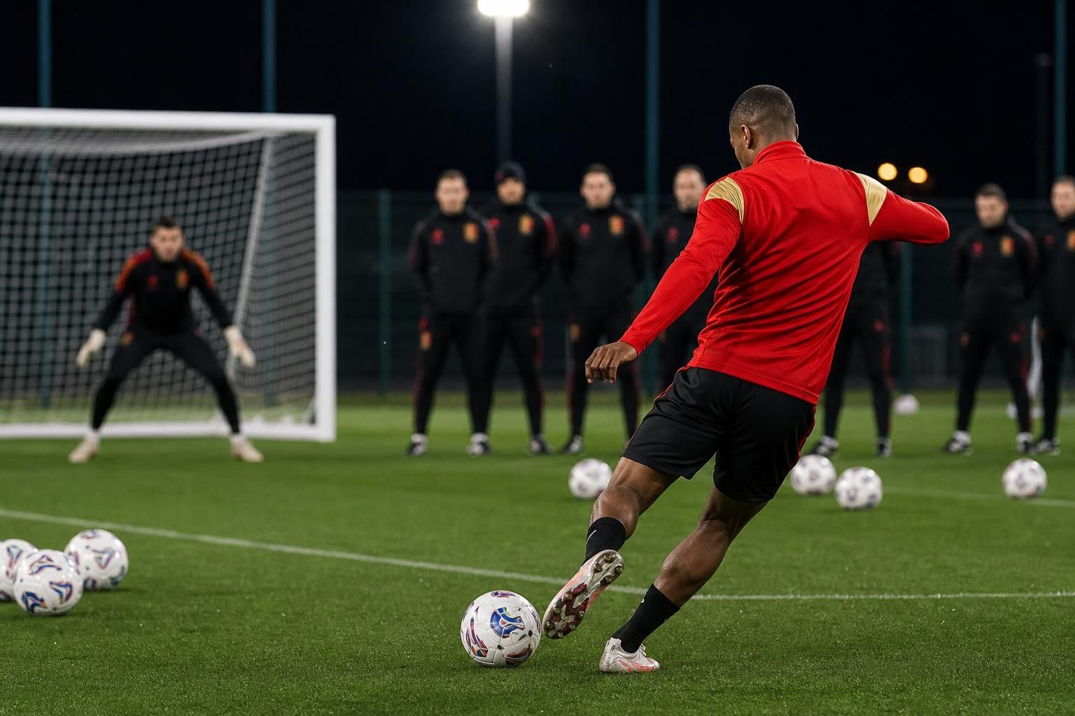 Charles De Ketelaere op training bij de Rode Duivels voor het WK-duel met Egypte