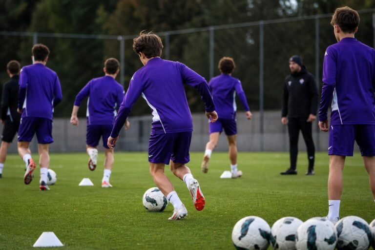 Jonge Anderlecht-talenten in een gefocuste trainingssfeer zonder herkenbare gezichten
