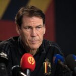 Rudi Garcia tijdens een persmoment van de Rode Duivels voor de WK-opener tegen Egypte