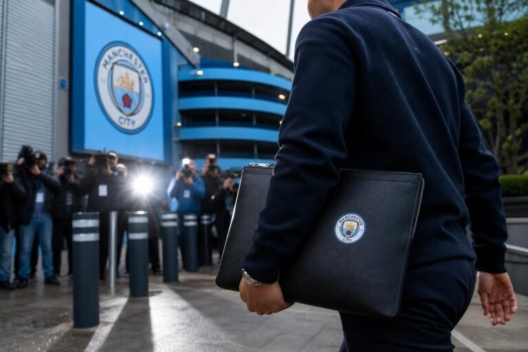 Jérémy Doku bij Manchester City, waar gesprekken over een contractverlenging lopen