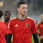 Hans Vanaken tijdens een gefocust trainingsmoment bij de Rode Duivels voor de wedstrijd tegen Egypte