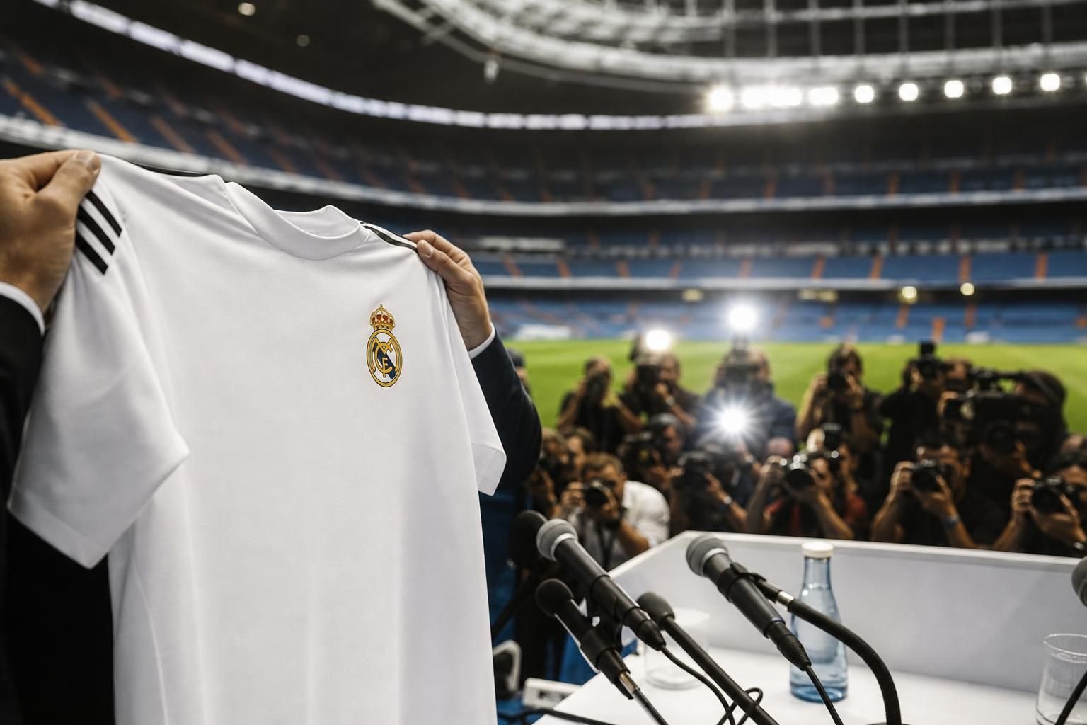 Transferpresentatie bij Real Madrid rond de komst van Marc Cucurella