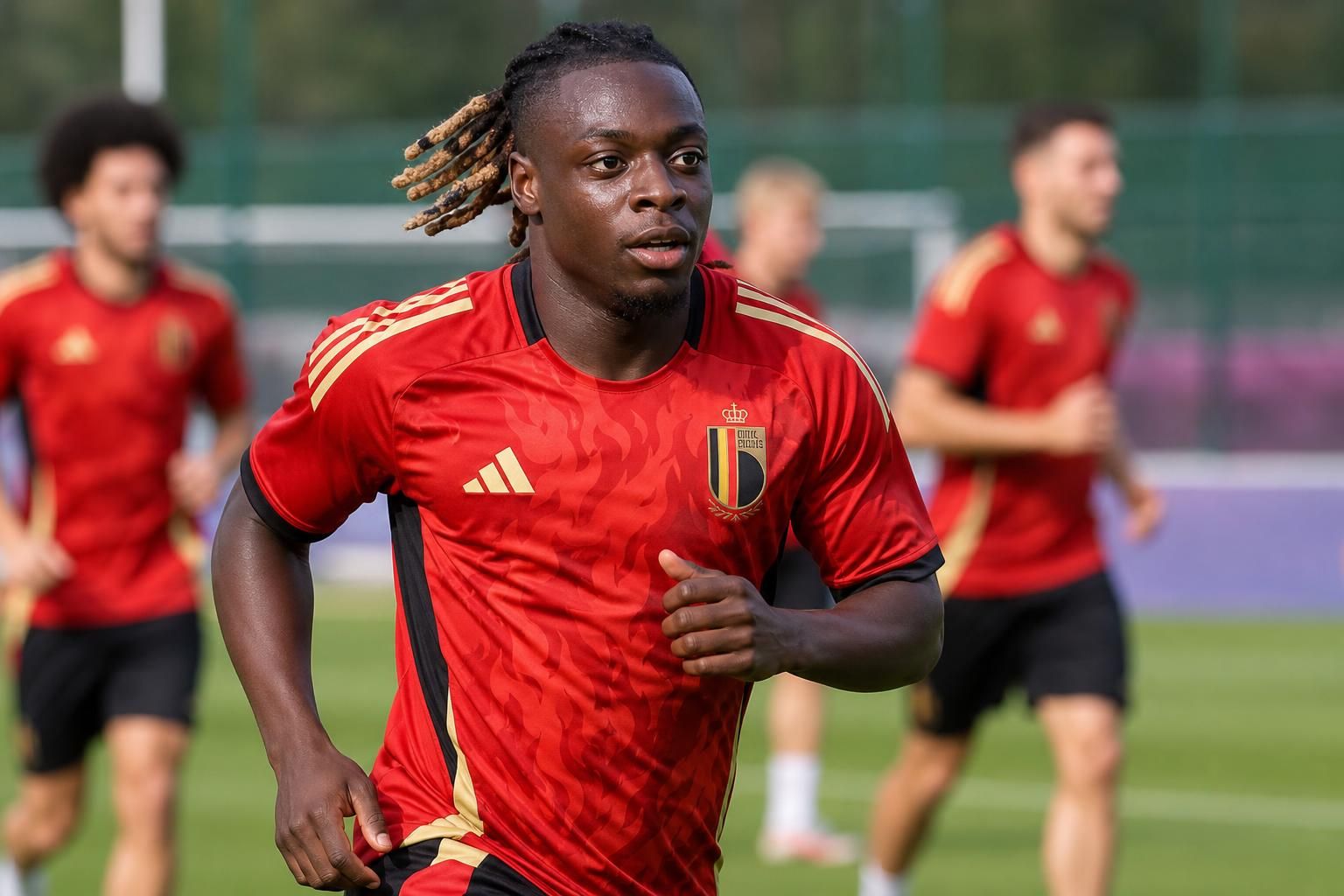 Jérémy Doku bij de Rode Duivels tijdens de WK-periode