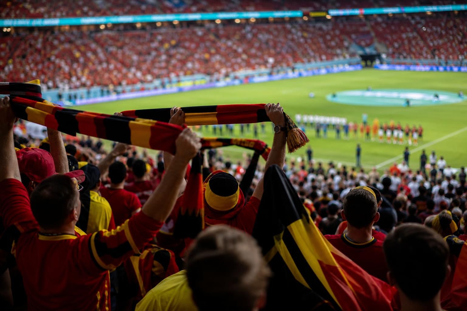 Supporterssfeer rond de Rode Duivels voor de WK-opener tegen Egypte