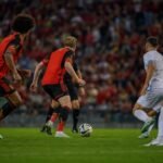 Rode Duivels in een oefeninterland tijdens de voorbereiding op het WK