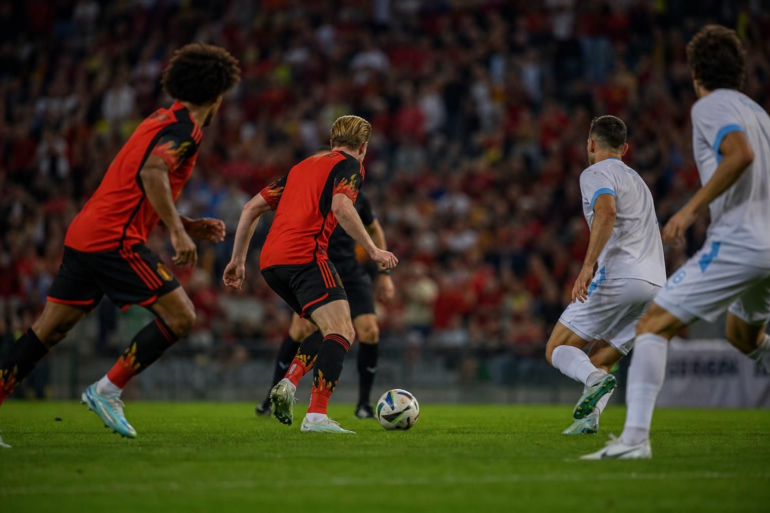 Rode Duivels in een oefeninterland tijdens de voorbereiding op het WK